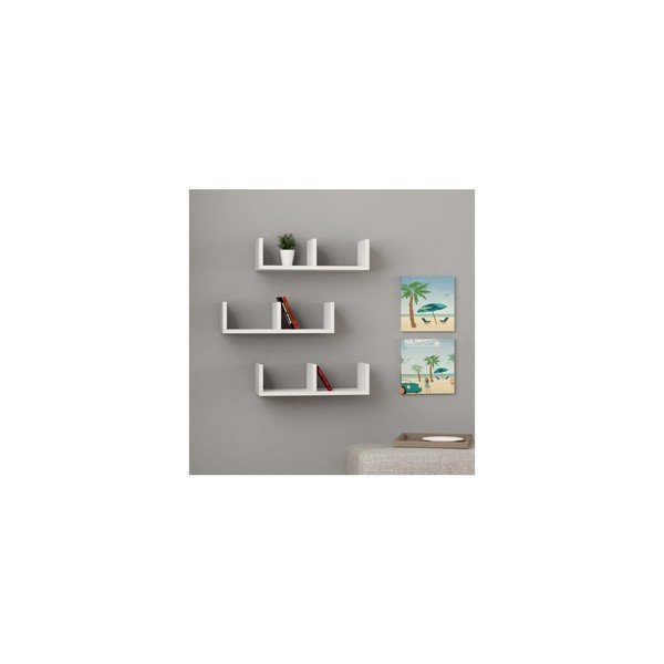 Set 3 rafturi pentru cărți Homemania U Model-image-1