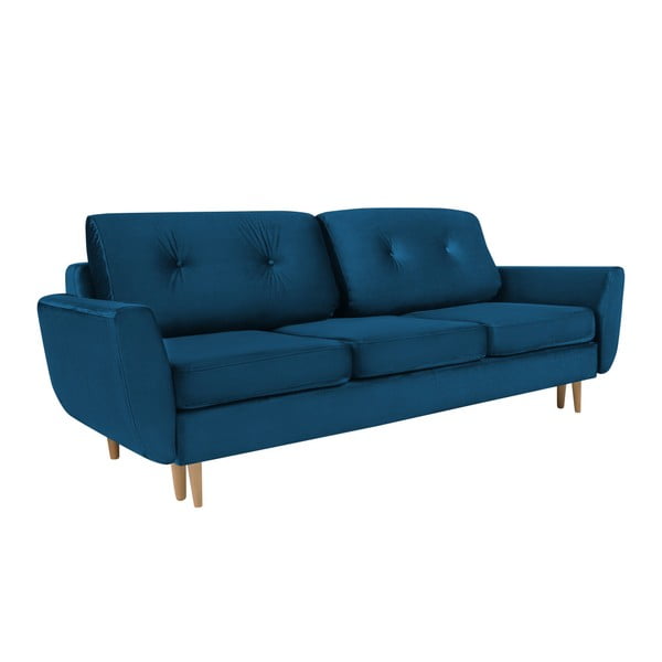 Canapea extensibilă cu 3 locuri Mazzini Sofas SILVA, albastru