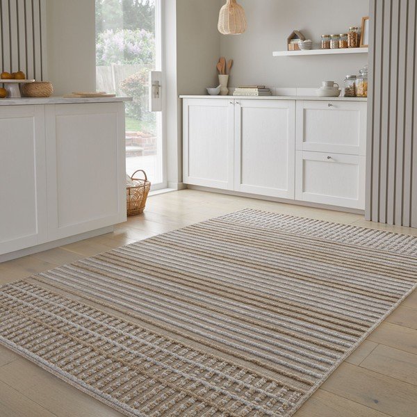 Covor bej lavabil din janilie 200x320 cm Elton – Flair Rugs-image-1