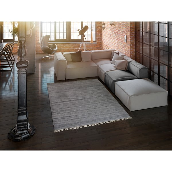 Covor de exterior din plastic reciclat Universal Liso, 160 x 230 cm, gri închis-image-1