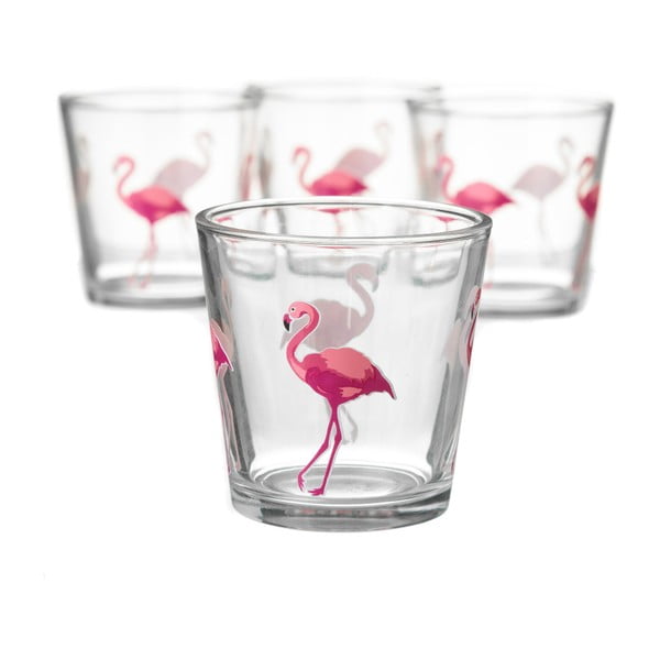 Set 4 pahare Unimasa Flamingo, 220 ml