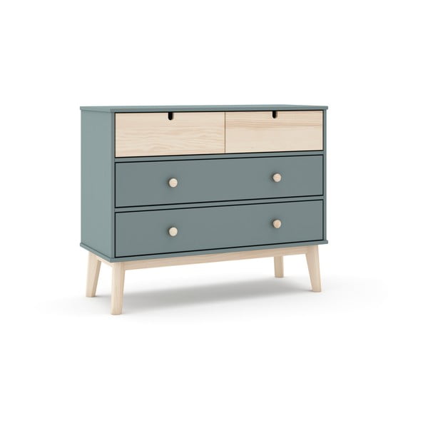 Comodă de copii verde prăfuit 100x81x40 cm Estefania – Marckeric-image-2