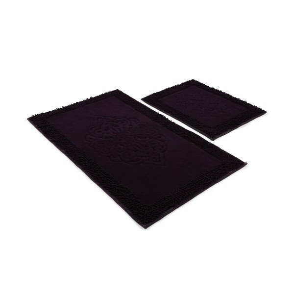 Covorașe de baie violet 2 buc. 100x60 cm Piante – Foutastic-image-2