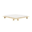 Pat matrimonial în culoare naturală din lemn de pin cu somieră 140x200 cm Japan – Karup Design