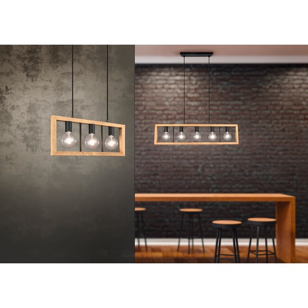 Lustră neagră/în culoare naturală Agra – Trio-image-1