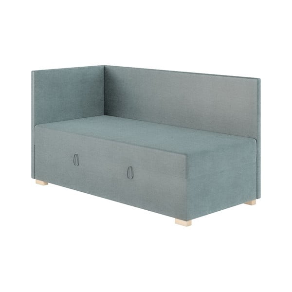 Pat pentru copii  albastru pe colț cu spațiu de depozitare cu saltea 90x200 cm Flexi – Ghado-image-3