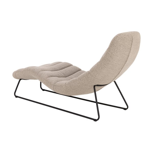 Șezlong bej cu tapițerie din țesătură bouclé Chaplin – Actona-image-3