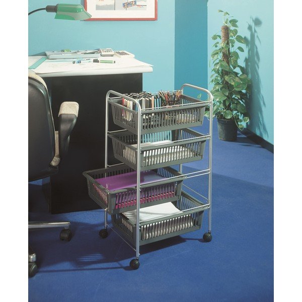 Raft mobil cu coșuri Metaltex Super Jumbo, 78 x 46 cm, negru-image-1