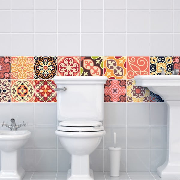 Set 30 autocolante de perete Ambiance Cement Tiles La Valette, 10 x 10 cm-image-1