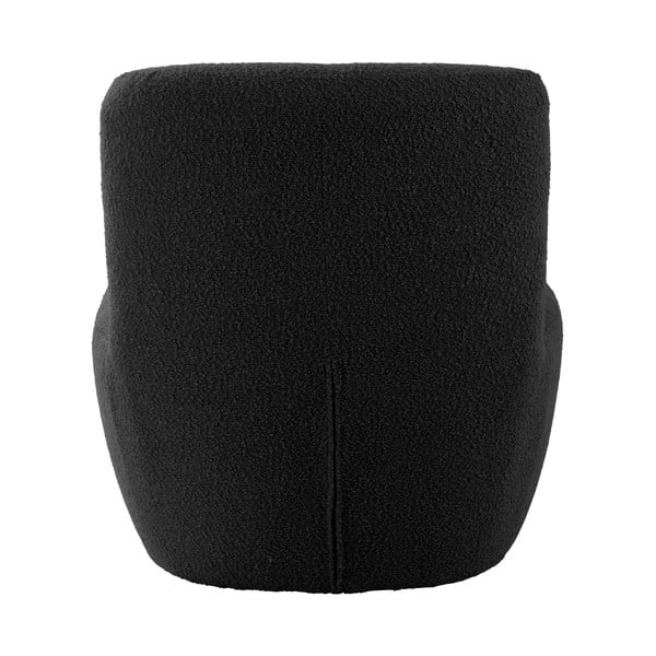 Fotoliu negru cu tapițerie din țesătură bouclé Ada – Leitmotiv-image-3