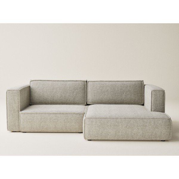 Colțar bej extensibil/cu spațiu de depozitare cu tapițerie din chenille (cu colț pe partea dreaptă/cu șezlong) Velto – Maison de Rêve-image-2