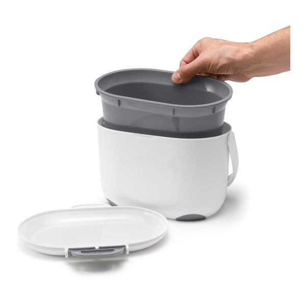 Recipient pentru deșeuri compostabile Addis Caddy, 2,5 l, alb-gri-image-3