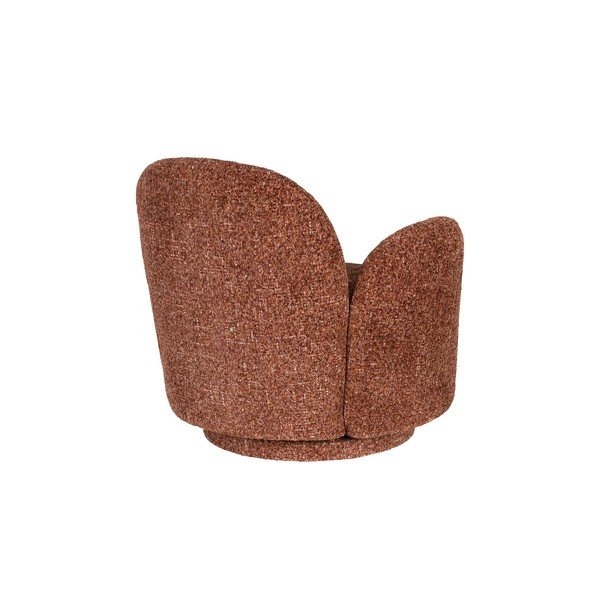 Fotoliu roșu pivotant cu tapițerie din chenille Rose – Dutchbone-image-4