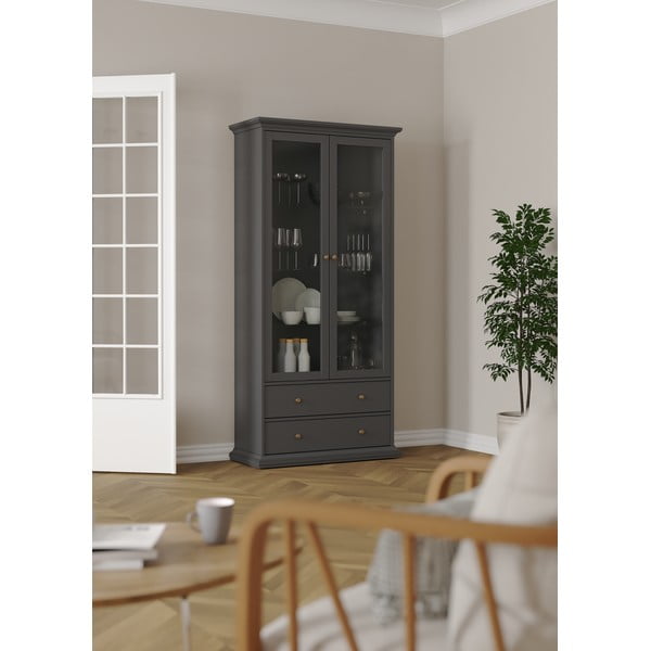 Vitrină gri 96x201 cm Paris – Tvilum-image-1