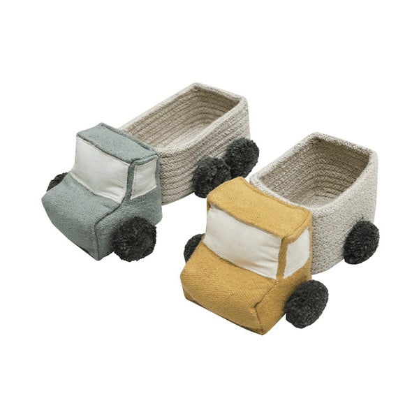 Coșuri de jucării pentru copii 2 buc. din material textil 24x14x8 cm Truck – Lorena Canals