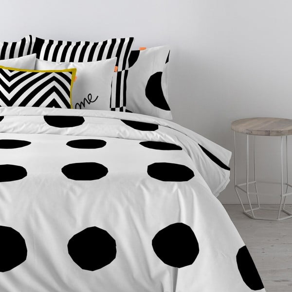 Husă din bumbac pentru pilotă Blanc Dot, 140 x 200 cm-image-2