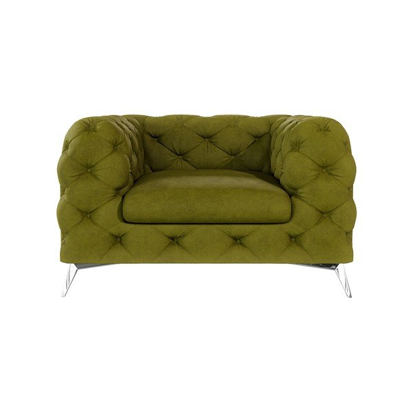 Fotoliu verde cu tapițerie din catifea Chelsea – Ropez-image-1