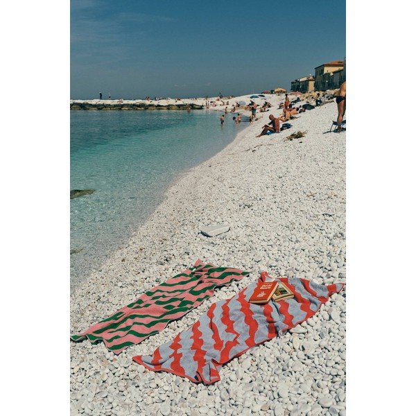 Prosop verde/roz din bumbac 90x150 cm Waves – Jotex-image-1