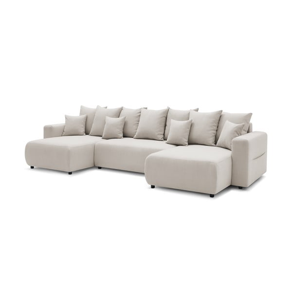 Canapea extensibilă în formă de U de culoare bej deschis Envy - Bobochic Paris-image-3