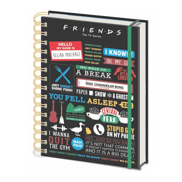 Caiet liniat A5 Pyramid International Friends Quotes, 80 pagini