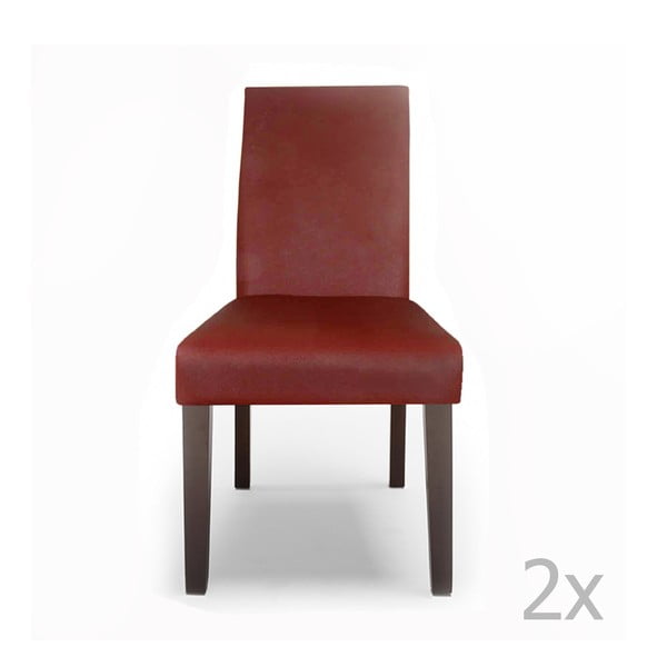 Set 2 scaune imitație piele SOB, roșu
