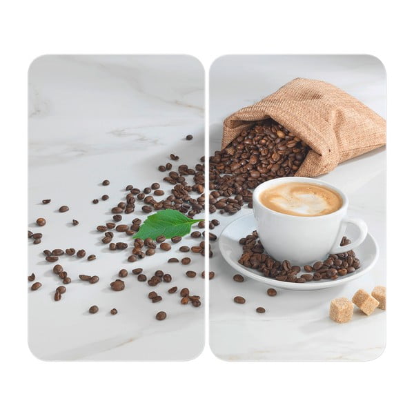 Protecții de aragaz 2 buc. din sticlă temperată 52x30 cm Café Aromatica – Maximex