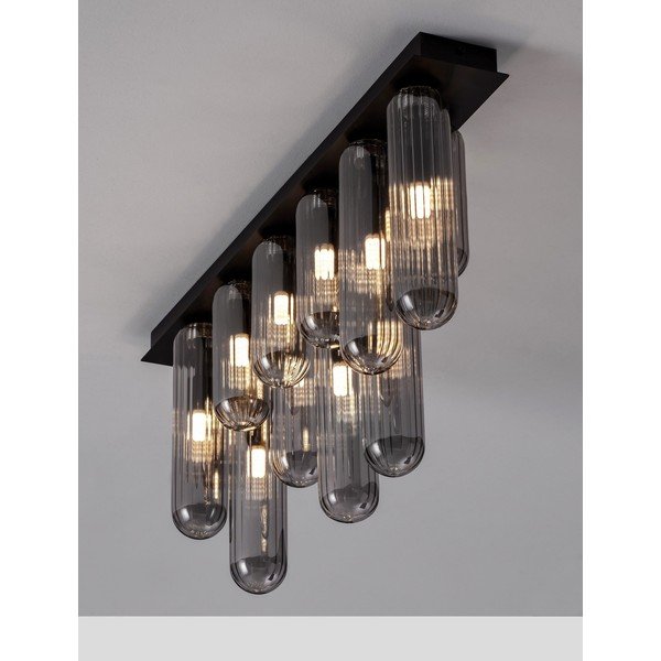 Plafonieră gri din sticlă cu abajur din sticlă 10x72 cm Gustave – Nova Luce-image-1