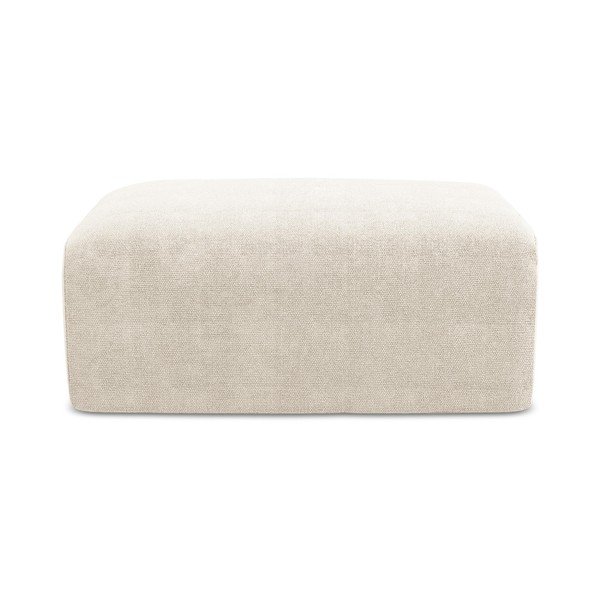 Taburet crem cu tapițerie din chenille Kona – Makamii