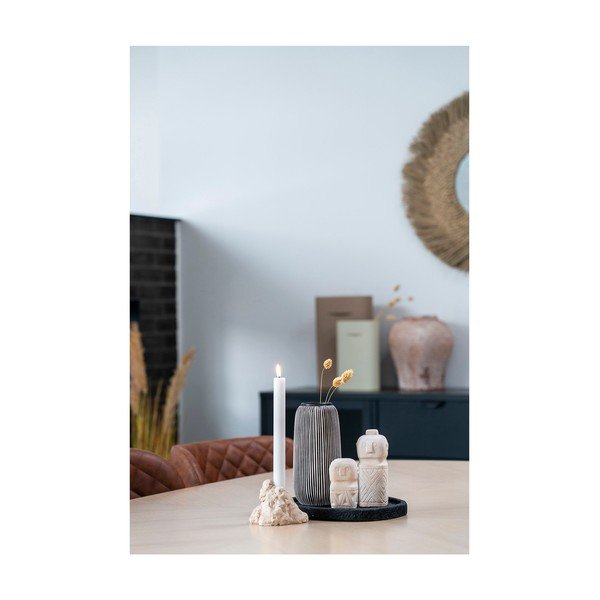 Vază neagră-albă din piatră (înălțime 20 cm) – House Nordic-image-2