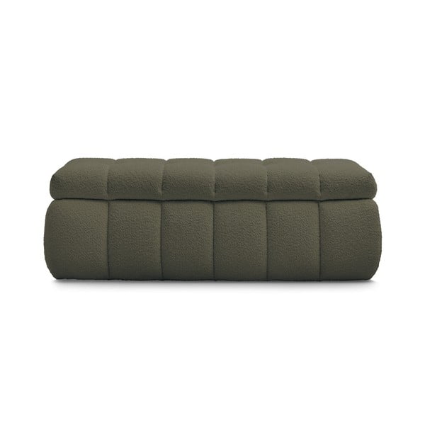 Bancă verde cu tapițerie din țesătură bouclé Mont Blanc – Bobochic Paris-image-2