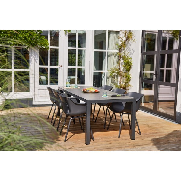 Scaune de grădină gri-închis 2 buc. din plastic Jill Rondo – Hartman-image-1