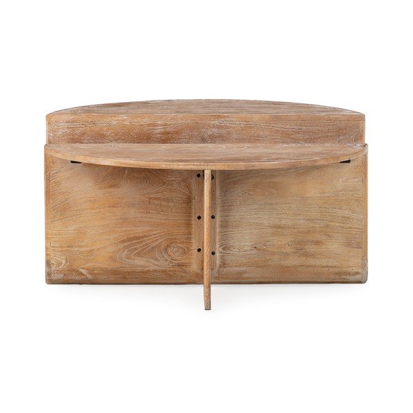 Măsuță de cafea în culoare naturală închisă rotundă din lemn de mango ø 80 cm Divya – MOME-image-2