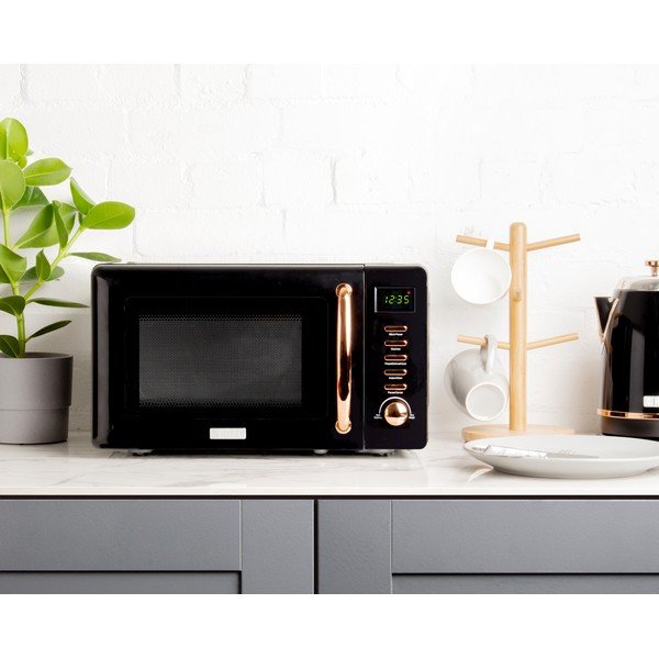 Cuptor cu microunde negru Black & Copper – Haden-image-4