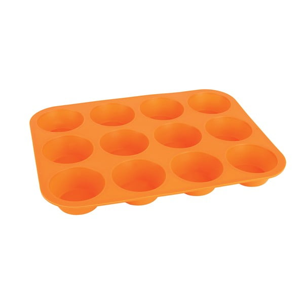 Formă de copt din silicon pentru brioșe Orion Baker, 32,5 x 25 cm, portocaliu