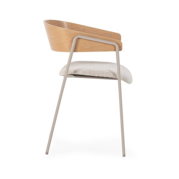 Set de scaune de sufragerie gri deschis/în culoare naturală cu cotiere 2 buc. tapițat Cora – MOME-image-4