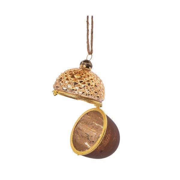 Ornament de Crăciun lucrat manual din sticlă ø 6 cm Acorn – Sass & Belle-image-1