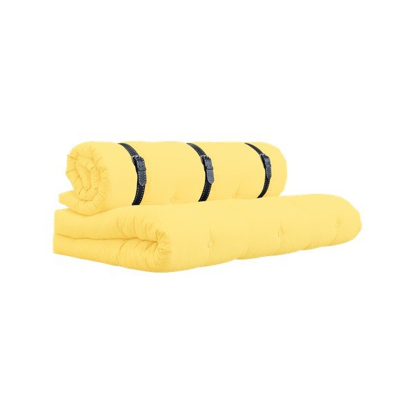 Canapea extensibilă cu detalii din piele și cusătură albă Karup Buckle Up Amarillo-image-2