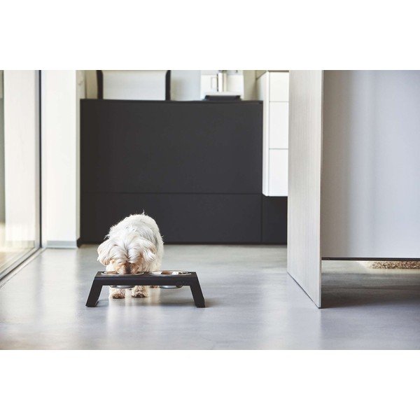 Set boluri cu suport pentru câini din metal Desco Black M – MiaCara-image-1