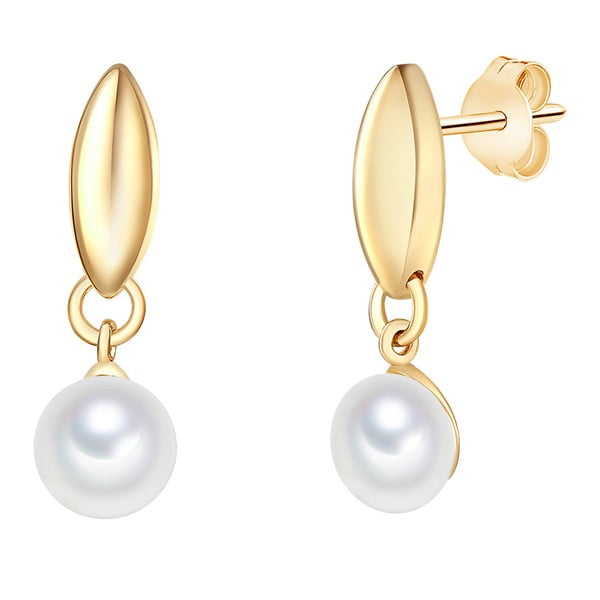Cercei cu perlă Chakra Pearls Classico Gold