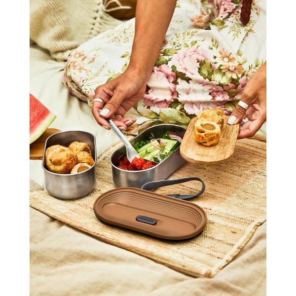 Cutie pentru prânz 2 buc. compartimentată Bento – Black + Blum-image-3