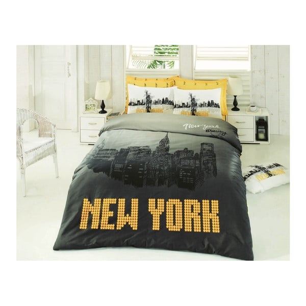 Lenjerie de pat cu cearșaf New York, 200 x 220 cm