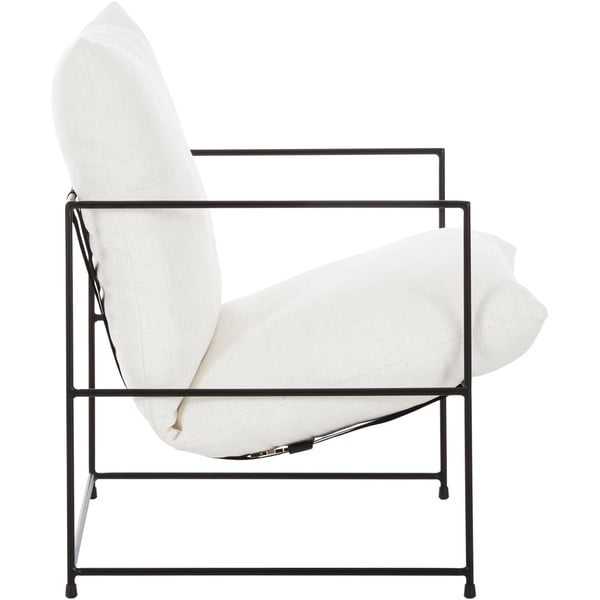 Fotoliu alb cu structură metalică Wayne - Westwing Collection-image-2