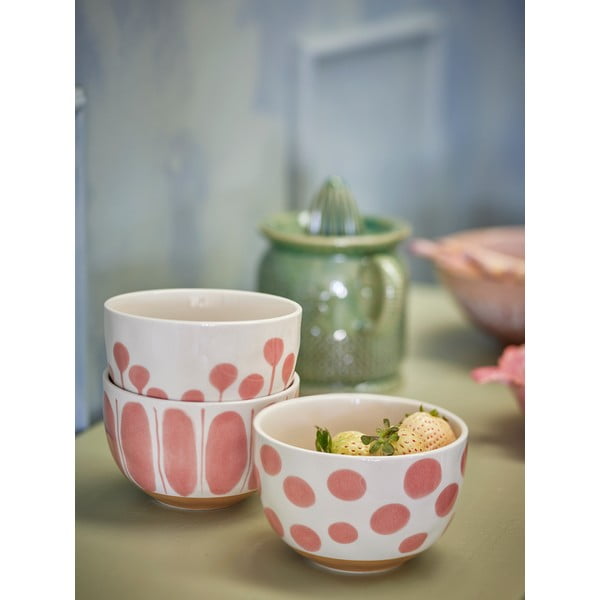 Boluri mici somon/crem 3 buc. din gresie 500 ml Linora – Bloomingville-image-2