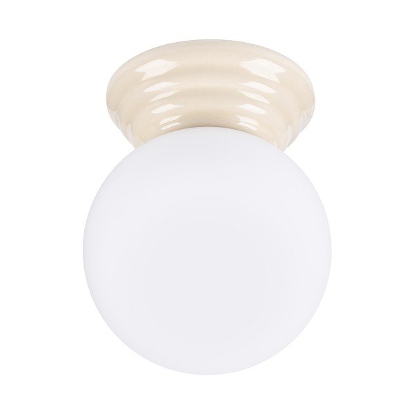 Plafonieră bej din ceramică cu abajur din sticlă ø 12 cm Farsa – Sollux
