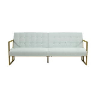 Canapea extensibilă cu suprafață catifelată CosmoLiving by Cosmopolitan Lexington, alb