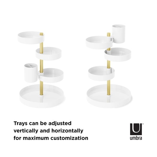 Organizator de baie alb pentru cosmetice din plastic Pirouette – Umbra-image-3