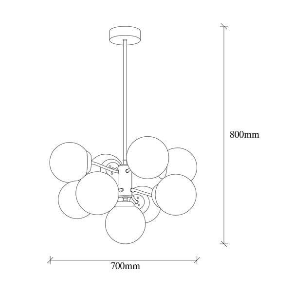 Lustră albă/alămie cu abajur din sticlă ø 70 cm Mudoni – Opviq lights-image-4