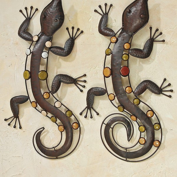Set 2 decorațiuni de perete Boltze Lizards, lungime 53 cm
