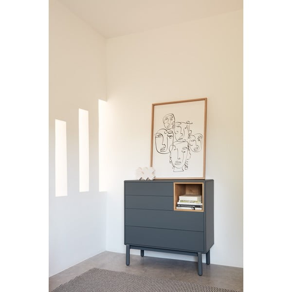 Comodă joasă de culoare gri închis 90x90 cm Corvo - Teulat-image-1