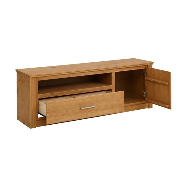 Masă TV în culoare naturală din lemn masiv de pin 160x55 cm Celia - Støraa-image-2